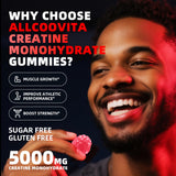 Allcoovita tarro abierto con gominolas fresa listo para tomar