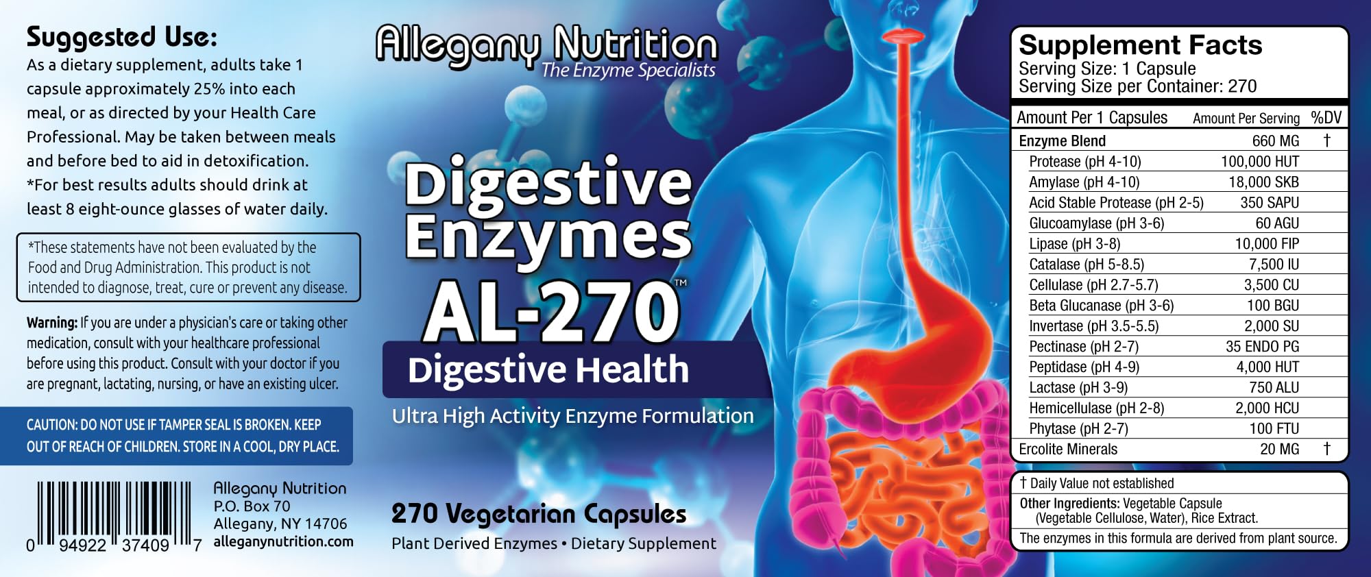 Allegany Nutrition primer plano de cápsula vegetal para ver textura y calidad