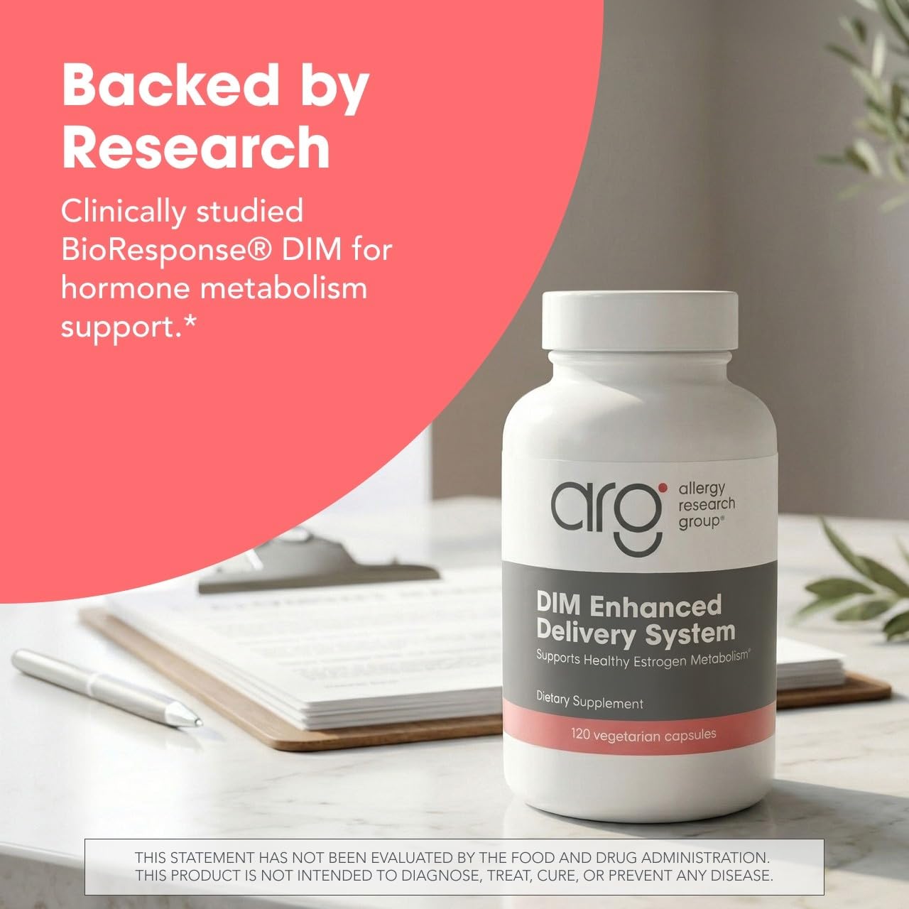 Allergy Research Group cápsula junto a moneda para comparar tamaño real
