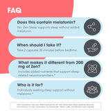 Allergy Research Group ARG Zen Sleep comparación de tamaño en mano para dosis