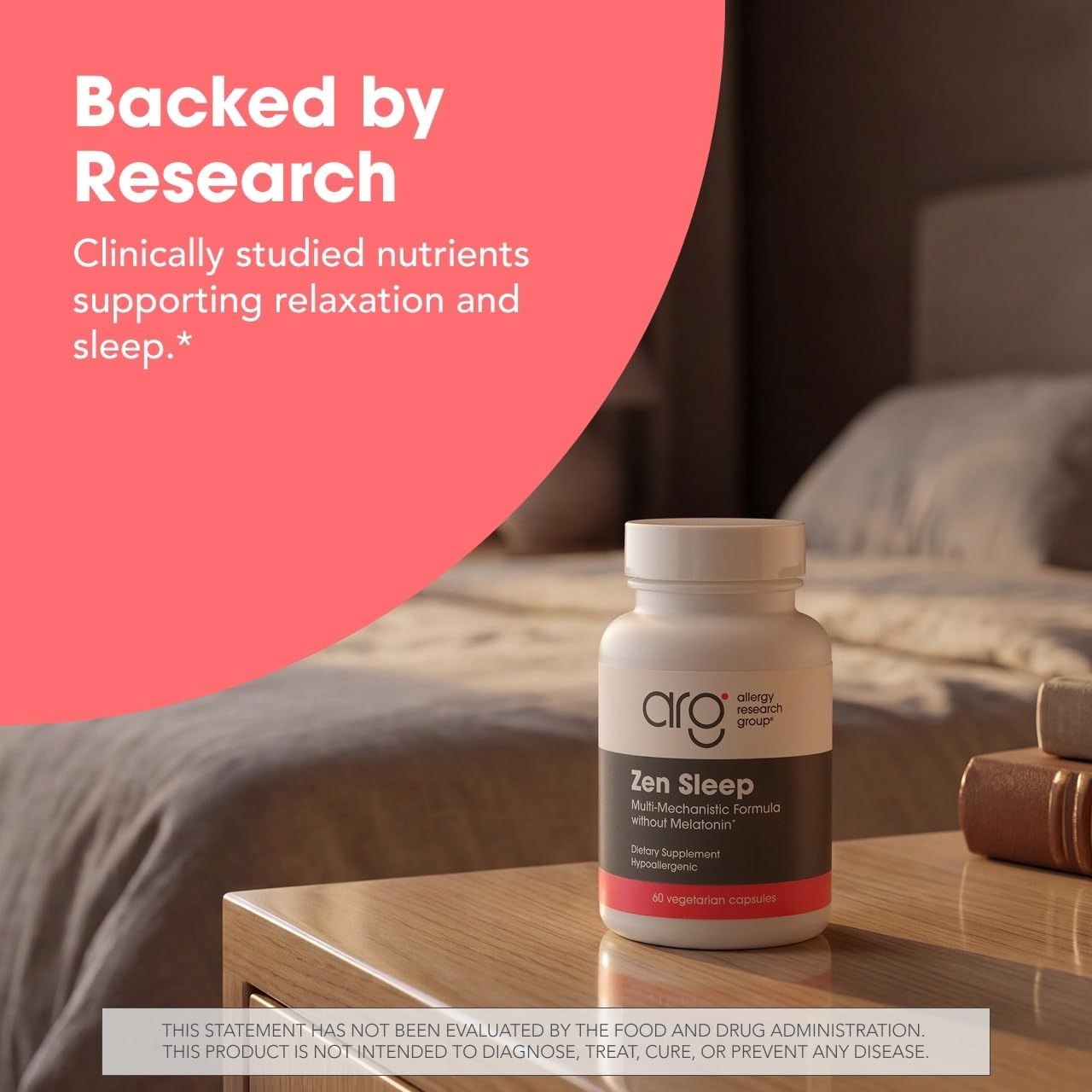 Allergy Research Group etiqueta nutricional ARG Zen Sleep detalle de pureza