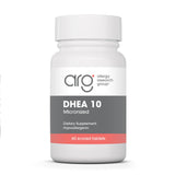 Allergy Research Group frasco frontal del suplemento DHEA 10 mostrando etiqueta clara