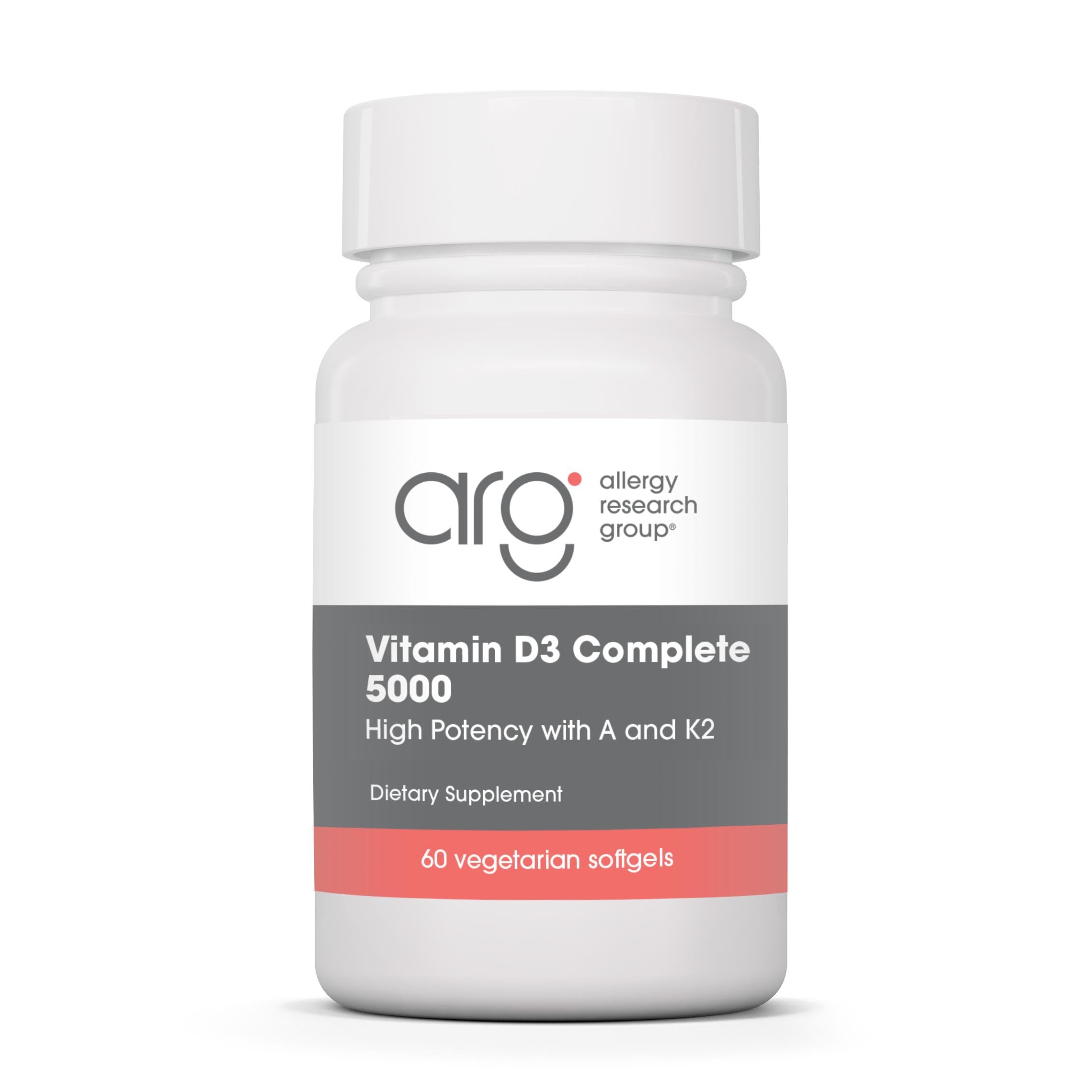 Allergy Research Group frasco delantero mostrando diseño y beneficio de dosis alta