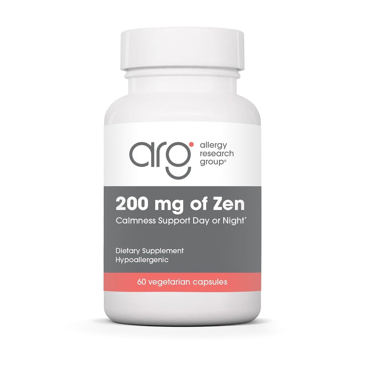 Allergy Research Group frasco frontal mostrando etiqueta y beneficio de calma