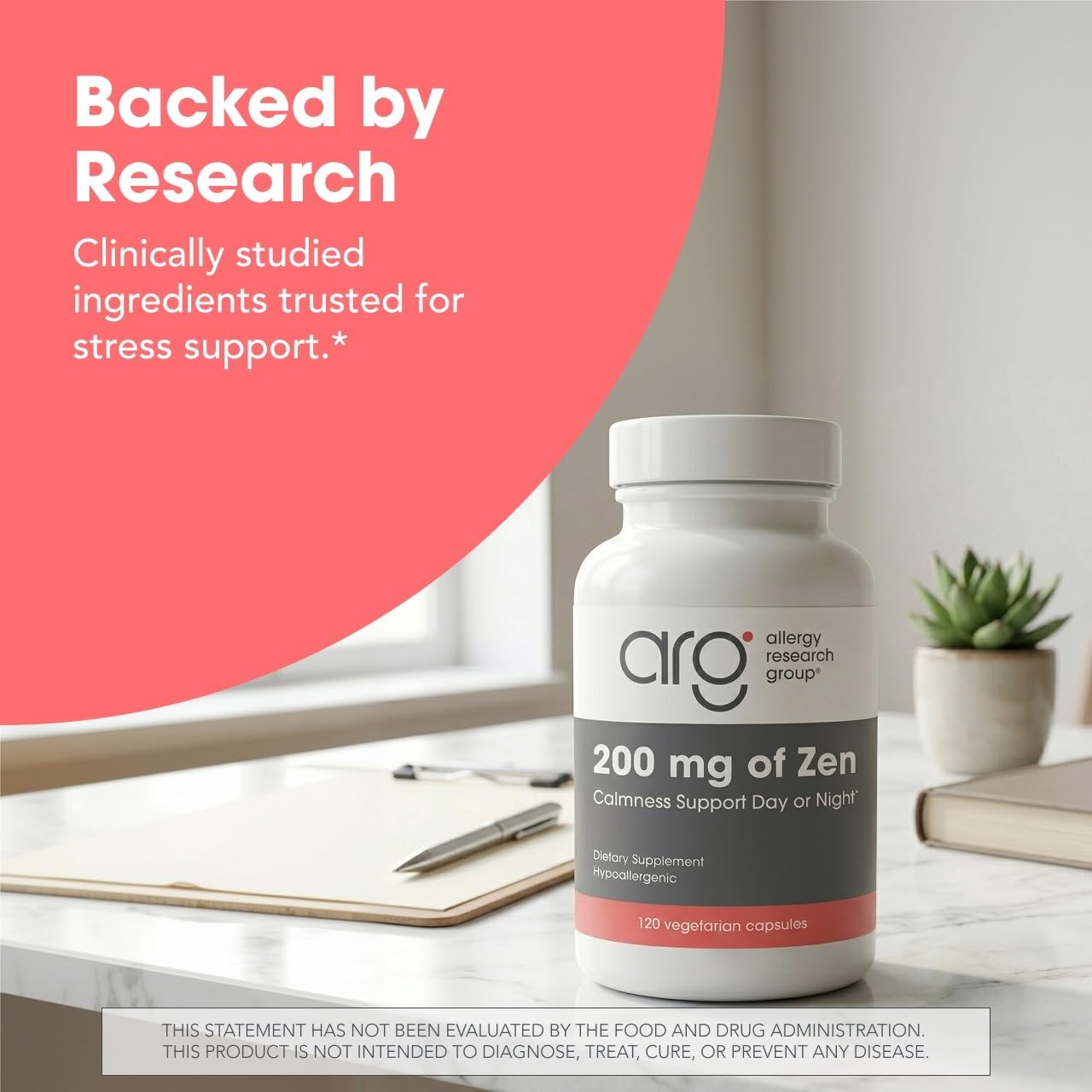 Allergy Research Group producto sobre mesa en rutina diaria para uso conveniente