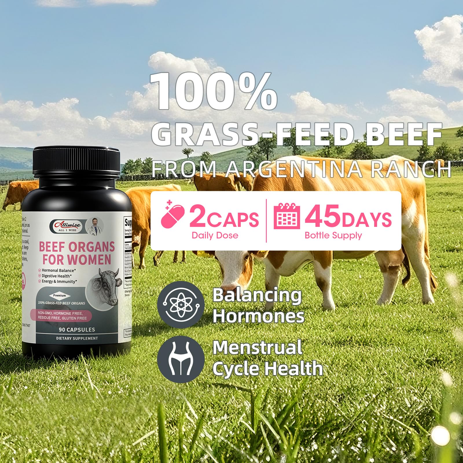 Alliwise ganado en pastura Argentina garantizando origen grass-fed