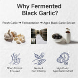 Alliwise detalle de ajo negro envejecido mostrando textura fermentada