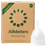 AllMatters OrganiCup mini vista frontal, diseño cómodo y discreto