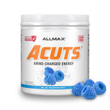 ALLMAX envase frontal ACUTS Blue Raspberry mostrando diseño y tamaño