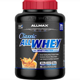ALLMAX envase AllWhey Classic frontal muestra tamaño y sabor Chocolate Peanut Butter