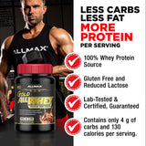 ALLMAX cuchara con polvo de proteína listo para medir y preparar batidos