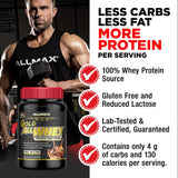 ALLMAX textura del polvo AllWhey Gold cercana para mezcla fácil