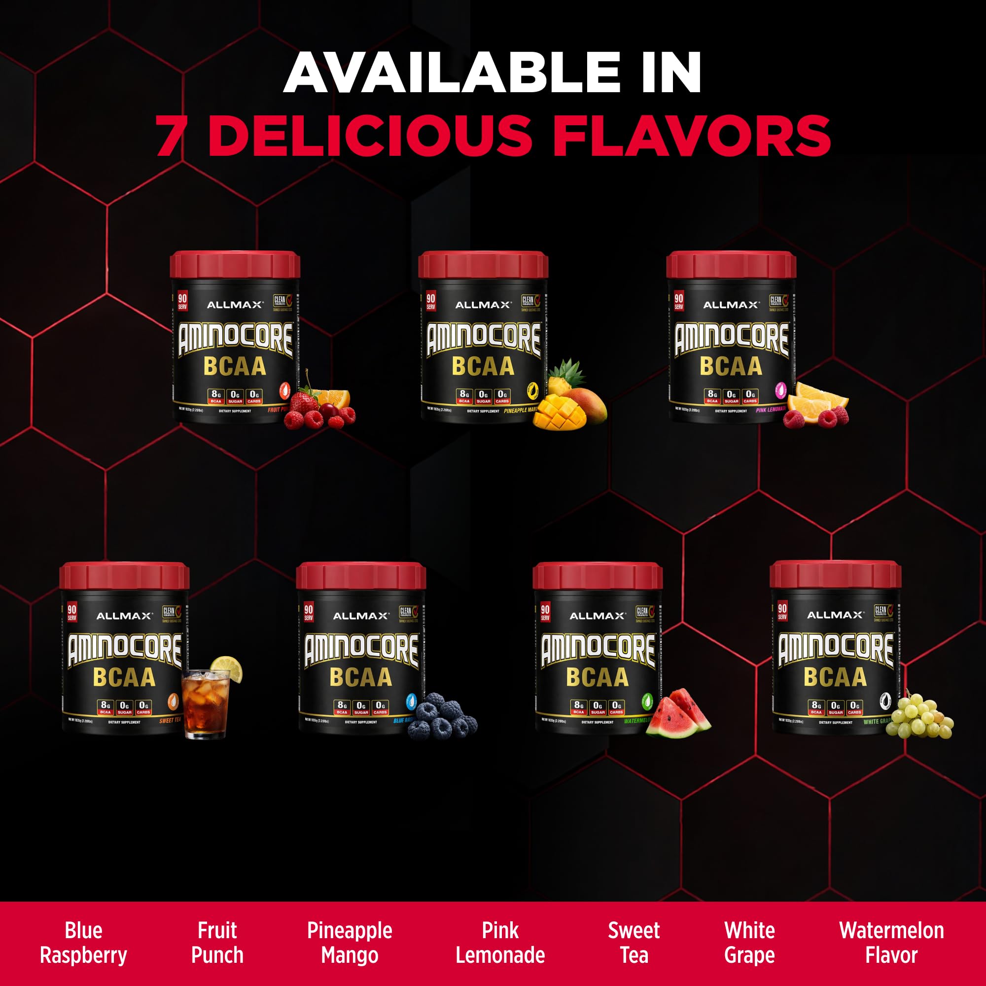ALLMAX etiqueta en primer plano resaltando proporción 9:6:5 y pureza