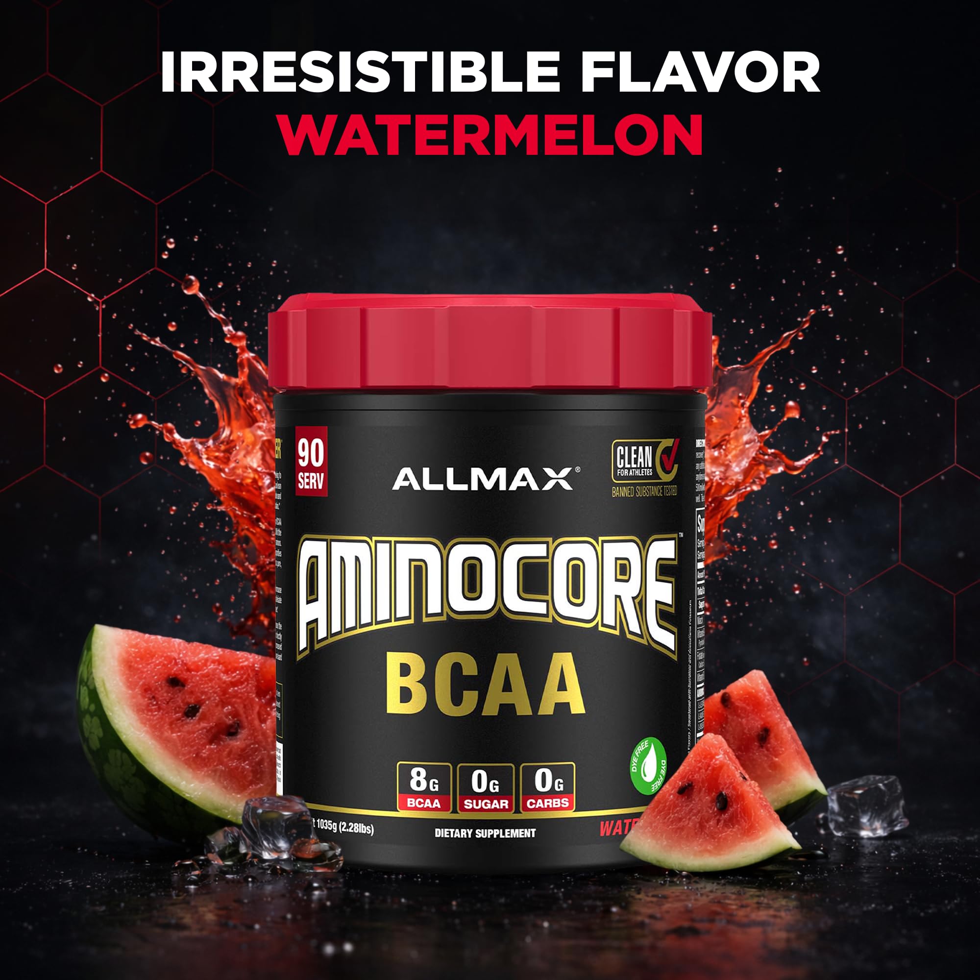 ALLMAX vaso con mezcla sandía clara listo para beber tras entreno