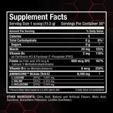 ALLMAX primer plano de ingredientes e información de calidad cGMP