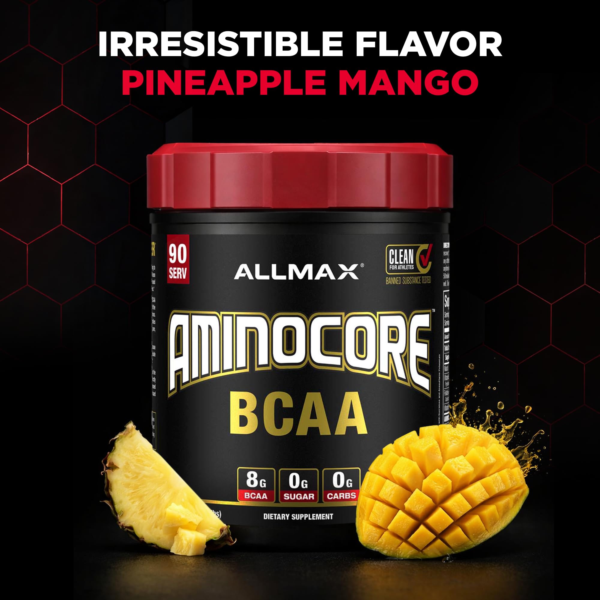 ALLMAX vaso con bebida piña mango listo para consumo y fácil disolución
