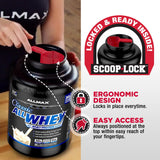 ALLMAX batido de vainilla servido en vaso, conveniencia posentrenamiento