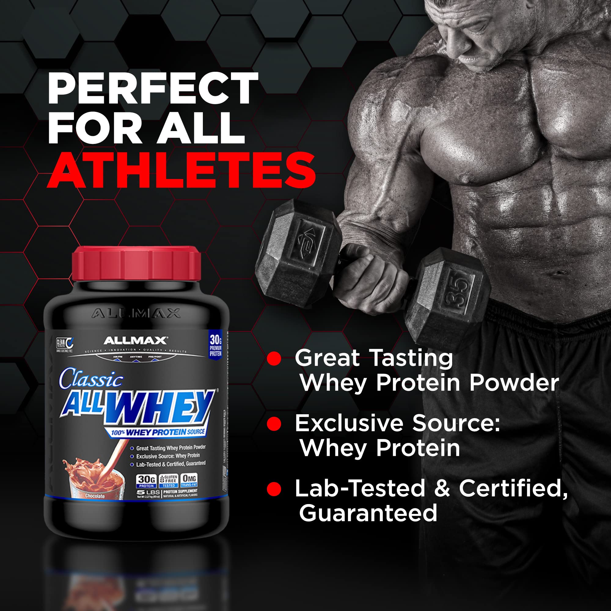 ALLMAX batido preparado en vaso, recuperación post entreno rápida y sabrosa.