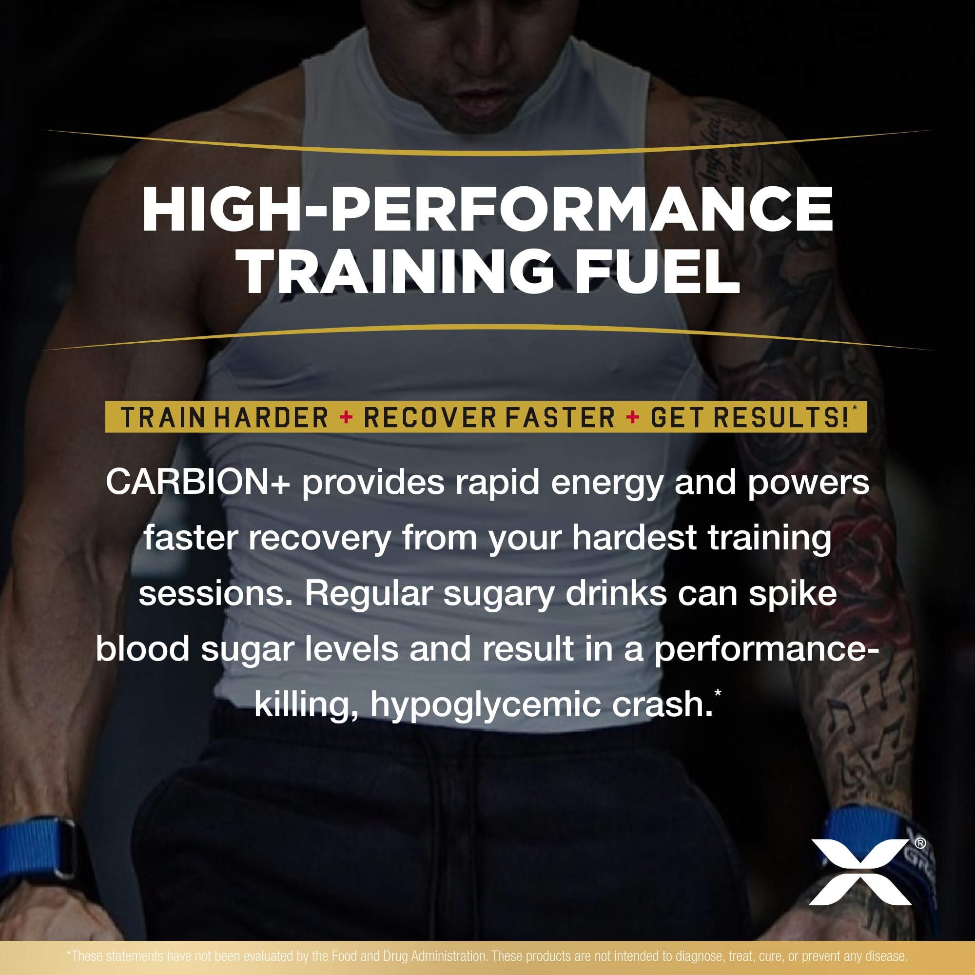 ALLMAX etiqueta de ingredientes CARBION+ con electrolitos y perfil de carbohidratos