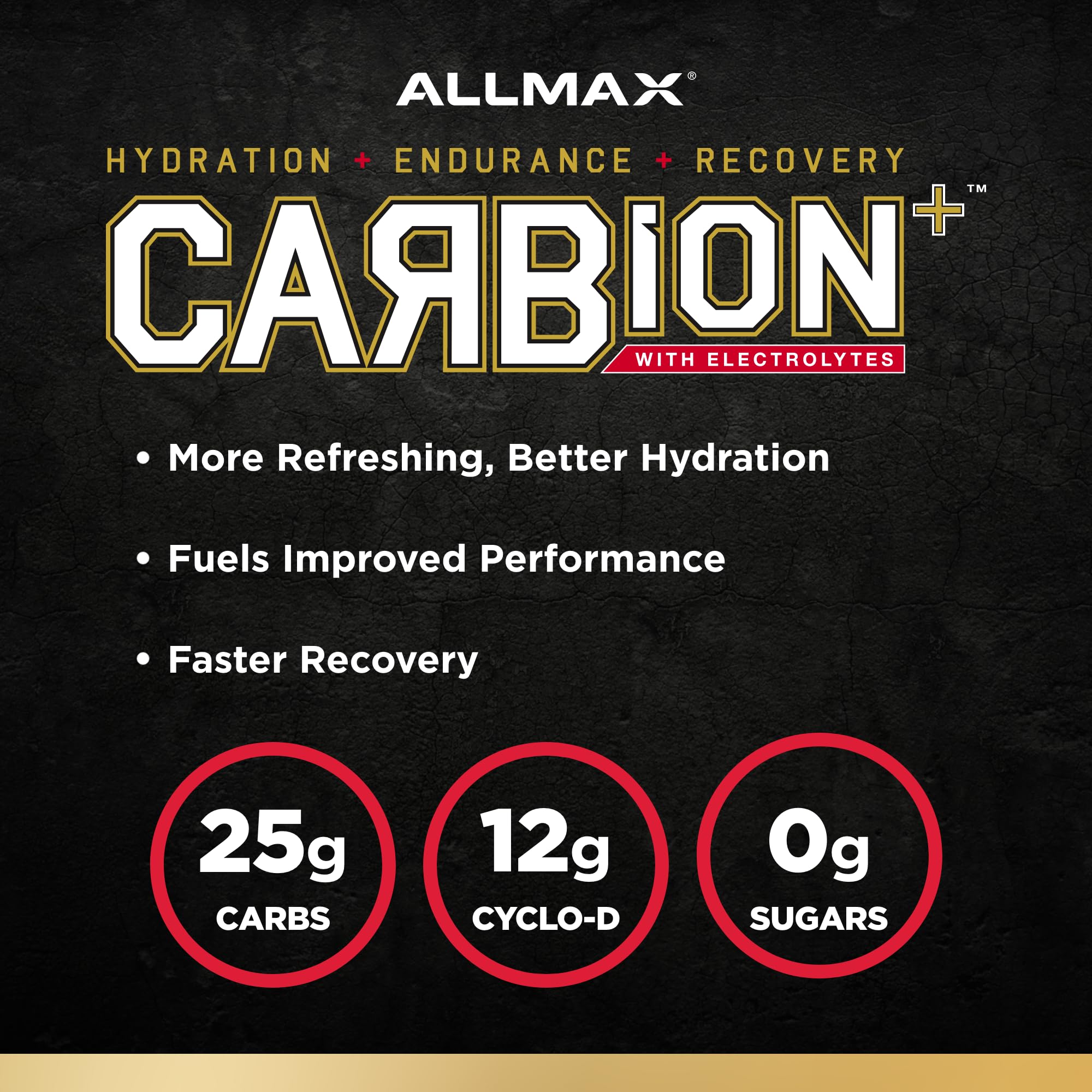 ALLMAX bebida CARBION+ en bidón durante entrenamiento, aporte energético sostenido