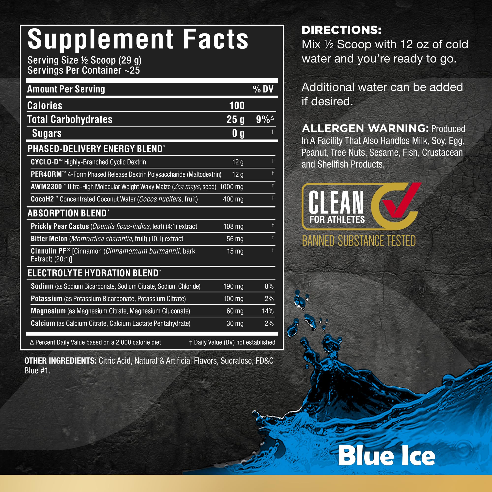 ALLMAX imagen de polvo CARBION+ textura fina que se mezcla rápido y sin grumos