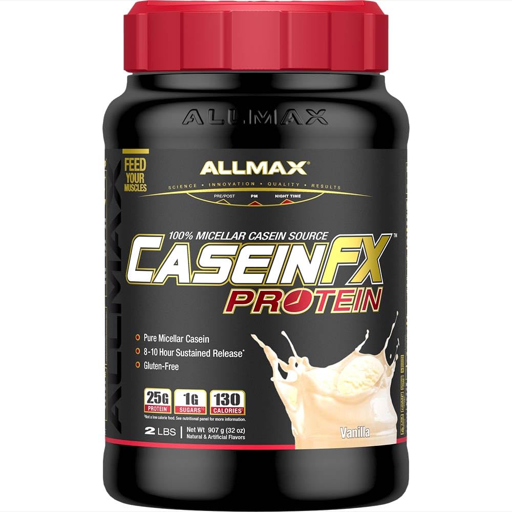 ALLMAX envase frontal Vainilla mostrando tamaño y diseño claro