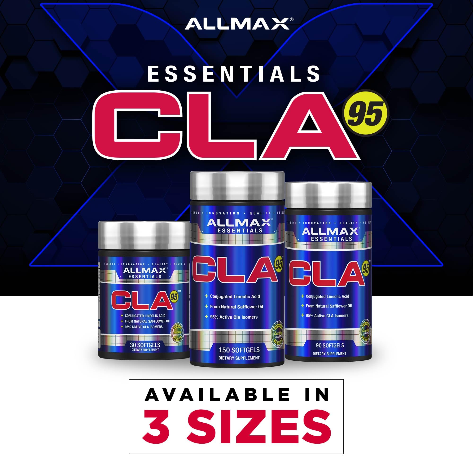 ALLMAX etiqueta nutricional enfocada a la concentración de 95% CLA