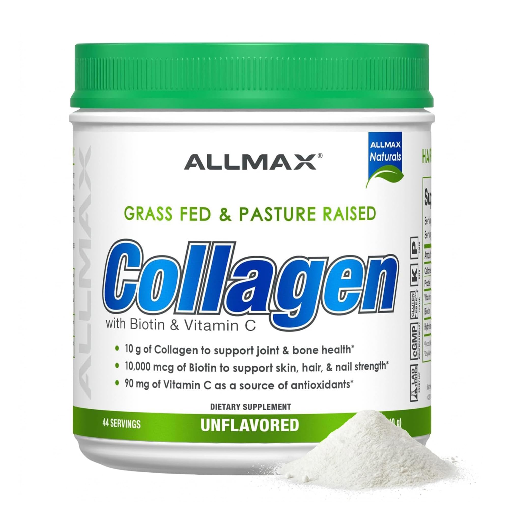 ALLMAX bote frontal con diseño y cantidad visible, transmite confianza