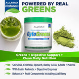ALLMAX polvo CytoGreens textura fina fácil de disolver y mezclar