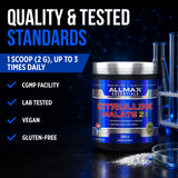 ALLMAX etiqueta con información y pruebas de calidad para confianza