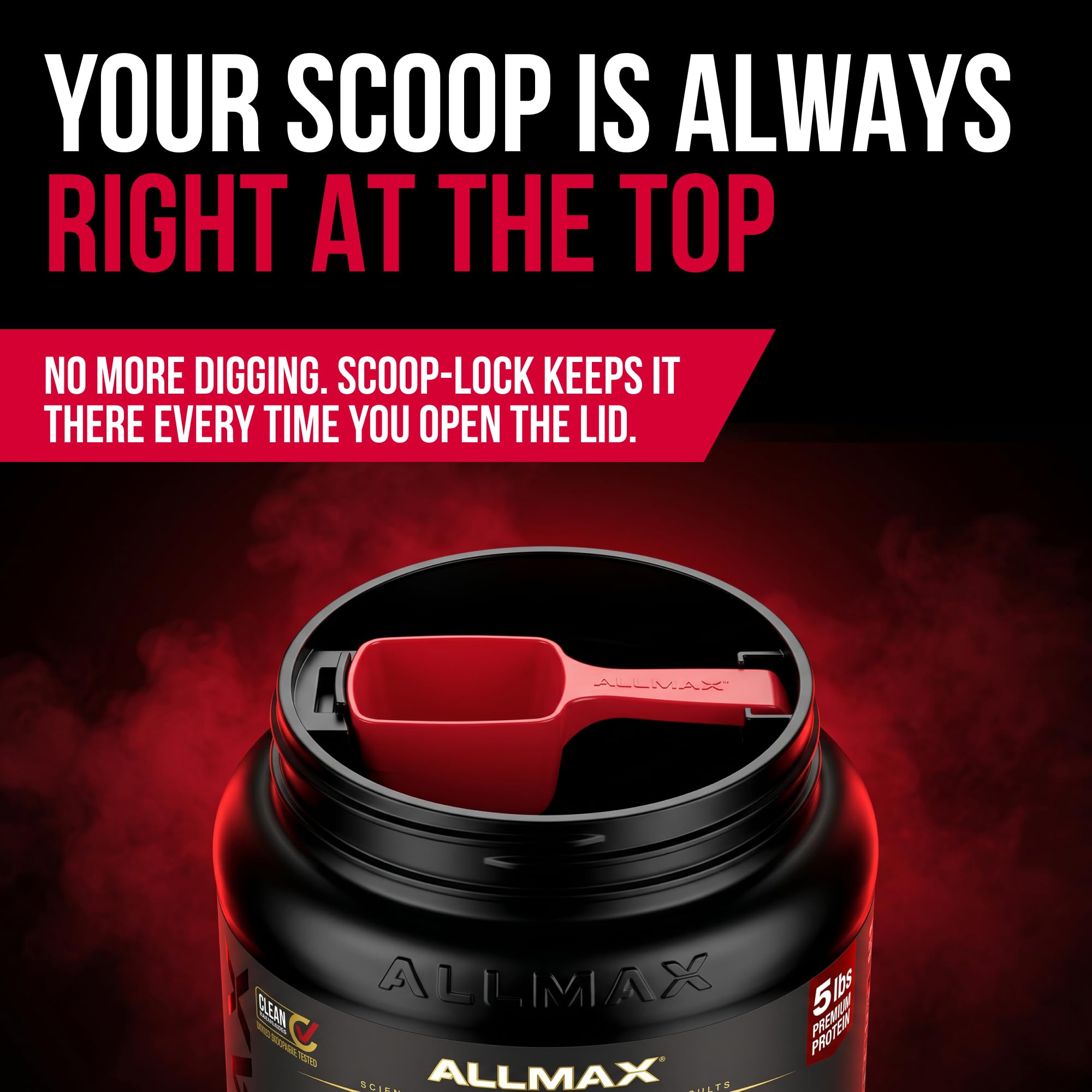 ALLMAX cuchara con porción de 25 g de proteína lista para mezclar