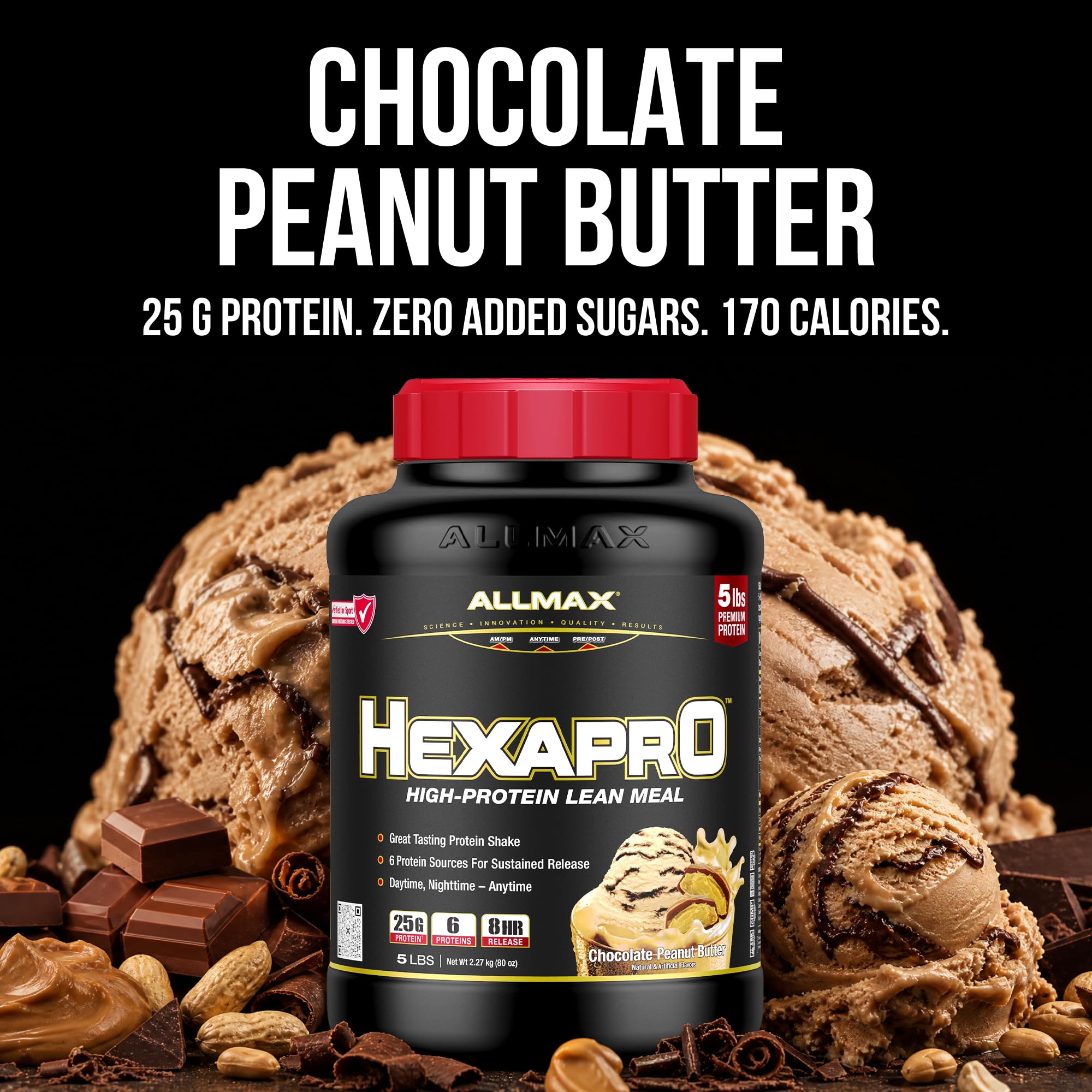 ALLMAX detalle de la tapa con scoop-lock fácil acceso y orden