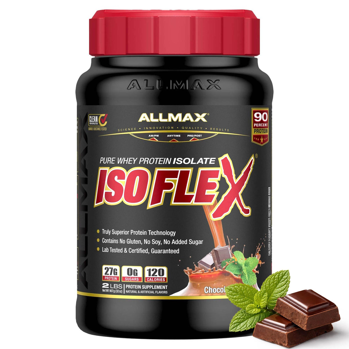 ALLMAX ISOFLEX frente del envase mostrando diseño y tamaño para compra segura