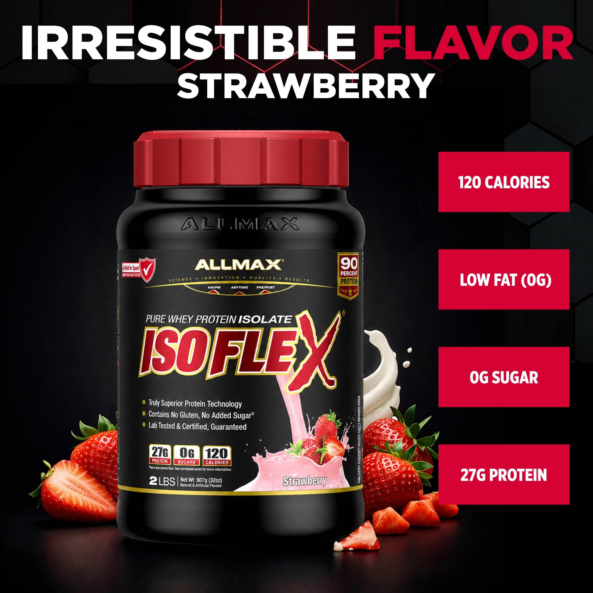 ALLMAX deportista con ISOFLEX fresa tras entrenamiento para recuperación