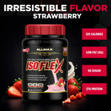 ALLMAX deportista con ISOFLEX fresa tras entrenamiento para recuperación