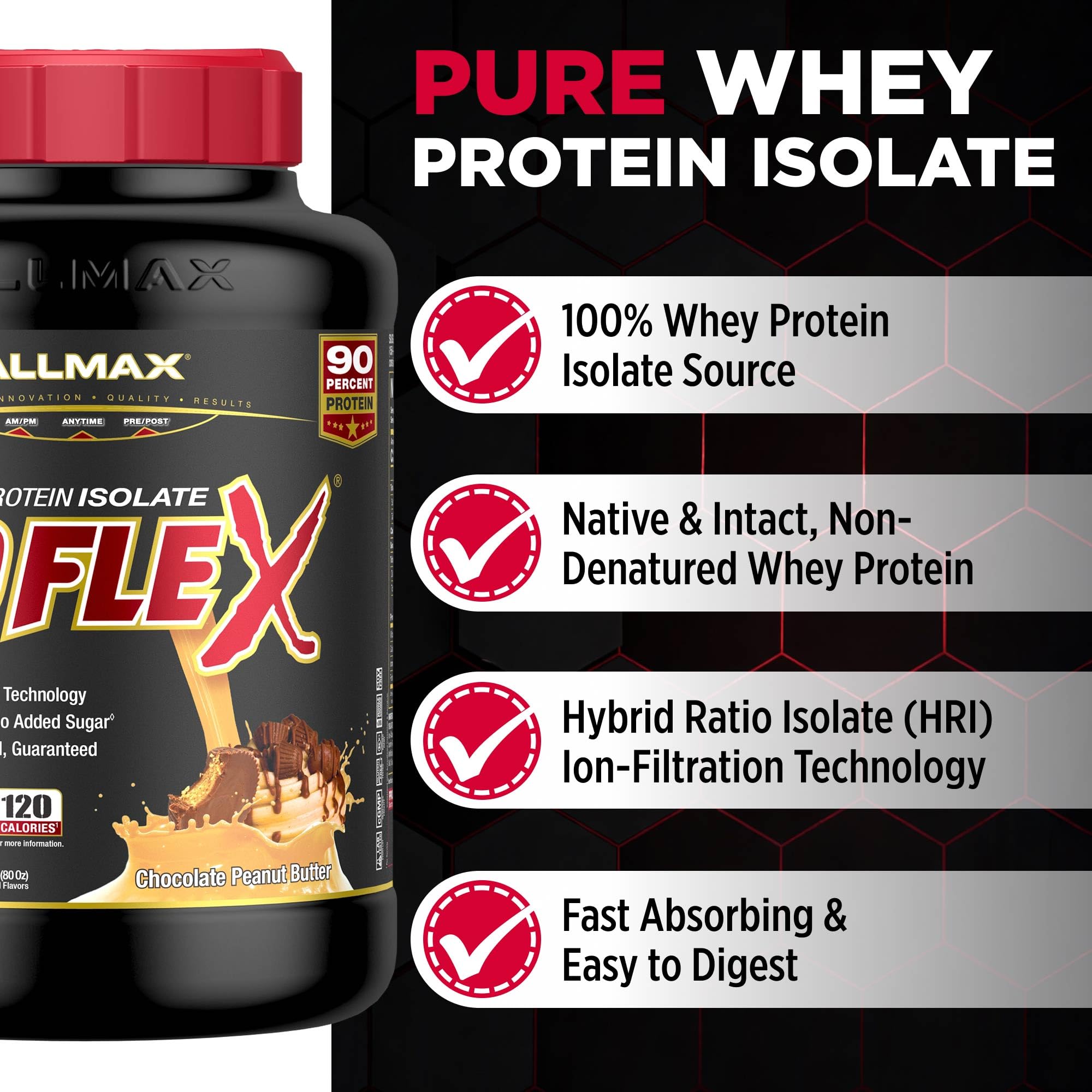 ALLMAX polvo ISOFLEX textura fina para mezclas rápidas y homogéneas