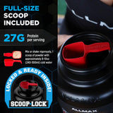 ALLMAX envase junto a objetos cotidianos para comparar tamaño