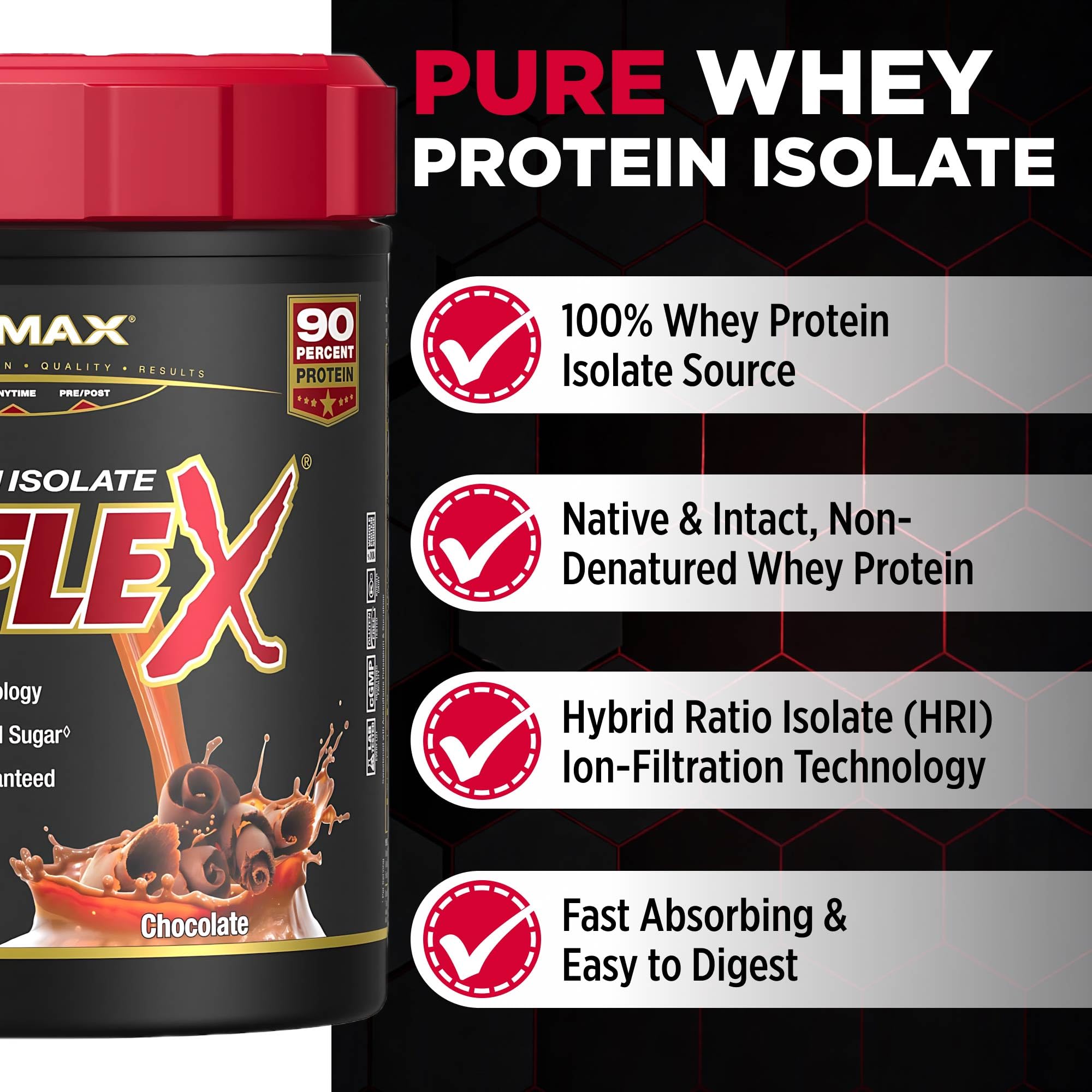 ALLMAX polvo de ISOFLEX textura fina de cacao, fácil disolución