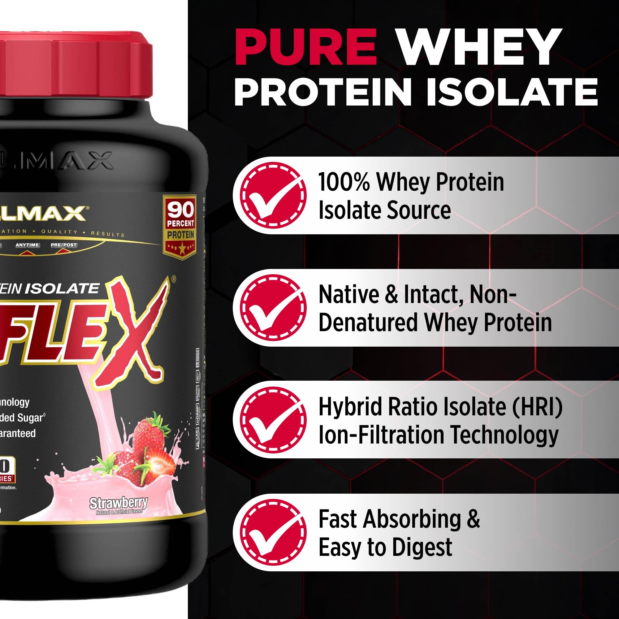 ALLMAX textura del polvo ISOFLEX fresa mezcla fácil y sin grumos