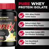 ALLMAX polvo ISOFLEX textura en mano, mezcla rápida y sin grumos