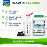 ALLMAX batido neutro en vaso hecho con ISONATURAL, alta proteína sin alterar sabores