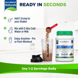 ALLMAX batido de chocolate servido en vaso listo para consumir tras entrenar