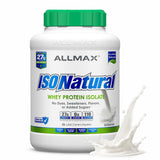 ALLMAX envase frontal de ISONATURAL mostrando tamaño y diseño, ideal para uso prolongado