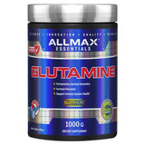 ALLMAX envase frontal de L-Glutamine Powder mostrando 1000 g y pureza