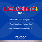 ALLMAX cucharada medidora con 5 g de leucina, dosificación precisa