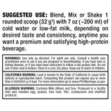 ALLMAX cuchara medidora con porción de proteína mostrando tamaño de servicio