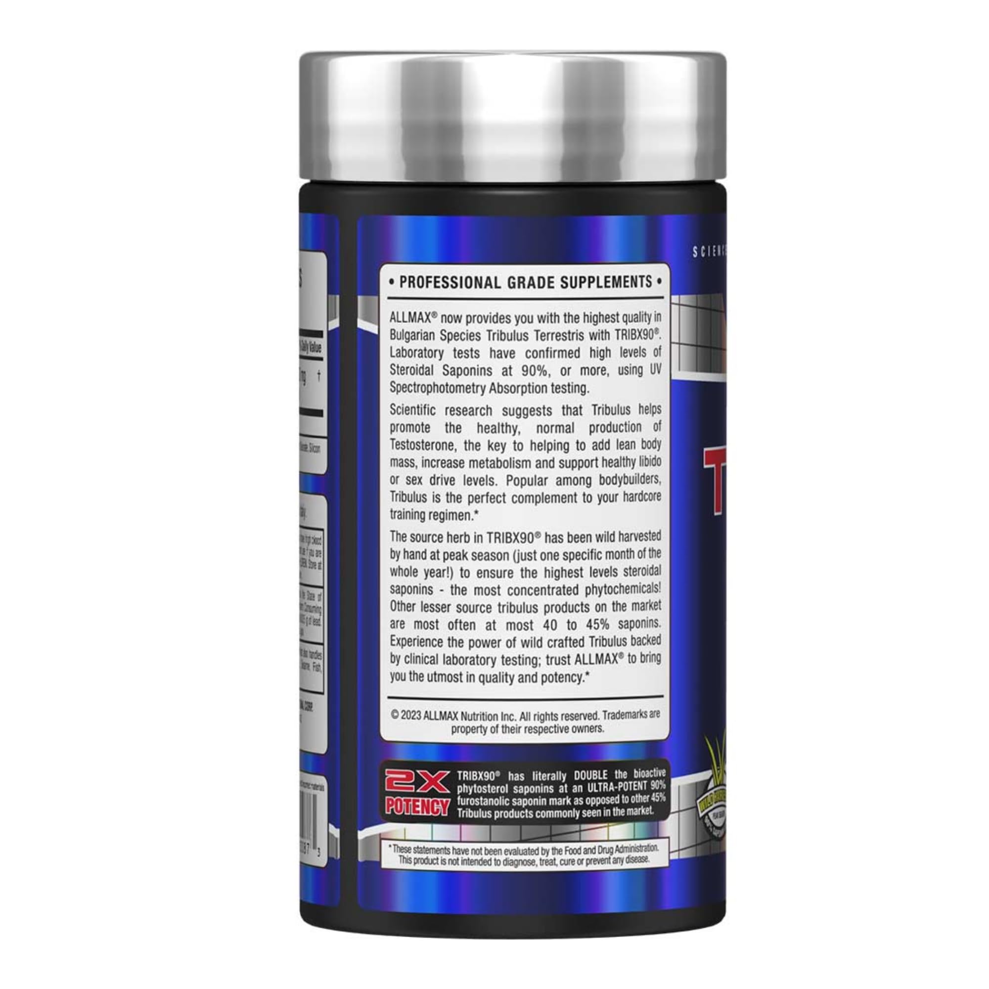 ALLMAX TRIBX90 primer plano de cápsula que destaca calidad y concentración