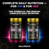 ALLMAX Vitaform comparación de tamaño junto a una regla para referencia de dosis
