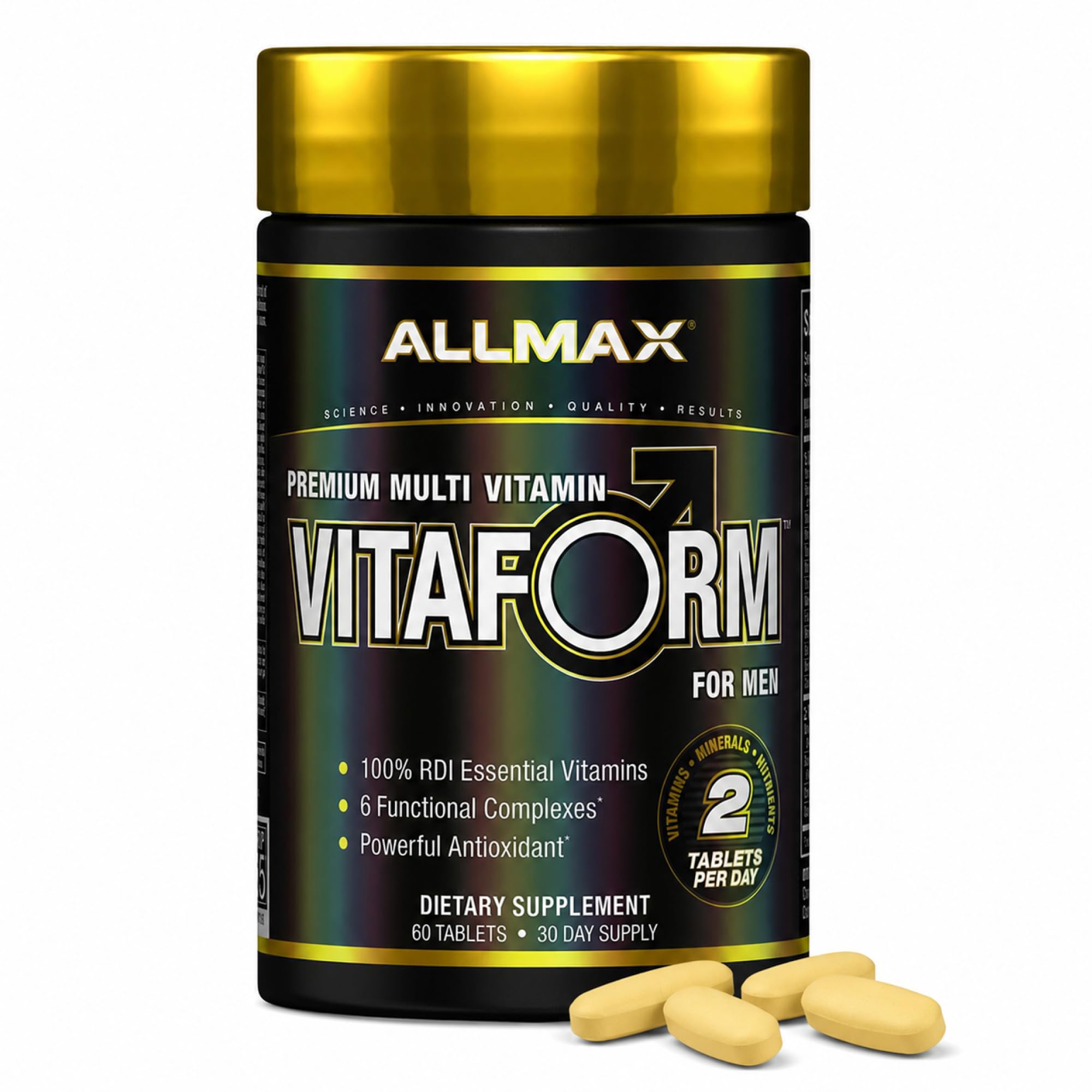 ALLMAX Vitaform vista frontal del envase, presenta información clara y beneficio diario