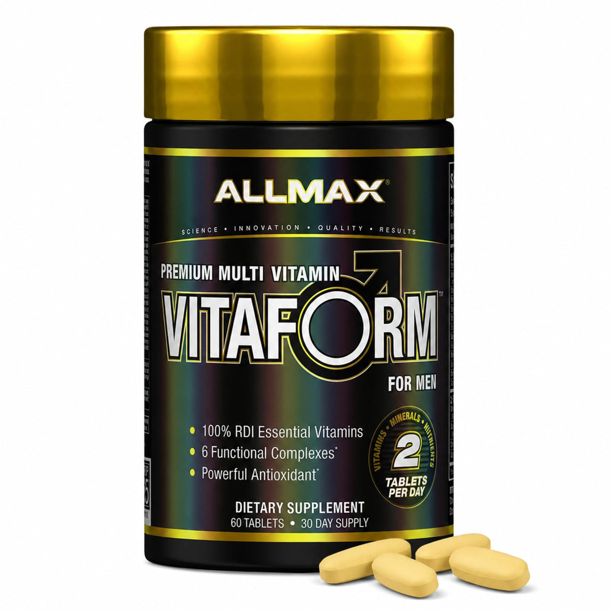 ALLMAX Vitaform vista frontal del envase, presenta información clara y beneficio diario